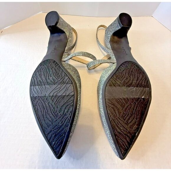 Life Stride Woman 10M Minimalist Pewter Silver Shimmer Kitten Heel Pointed Toe - Picture 8 of 9